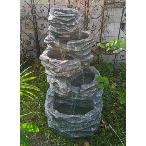 5 Level Shale Bowl Outdoor Water Feature